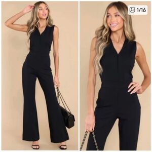 SPANX The Perfect Black Sleeveless Jumpsuit Large Tall